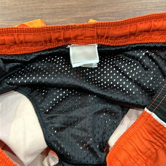 Vintage Early 2000s Y2K Orange Nike Flames Swimtrunks - Picture 3 of 3